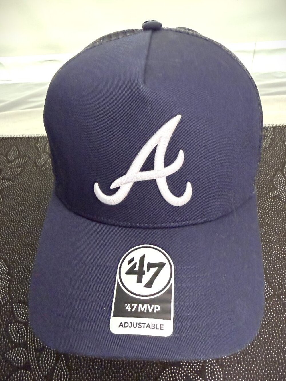 '47 Brand Atlanta Braves MVP Trucker Snapback Navy Mesh Back Hat OFSA NWT